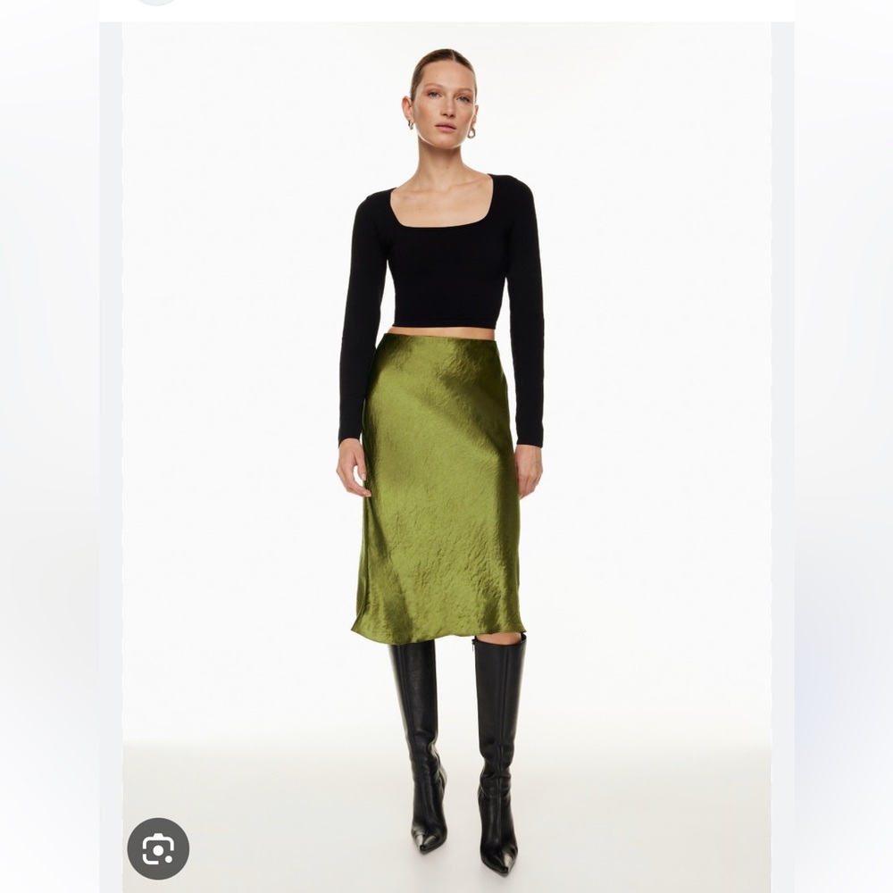 Aritzia Slip Midi Fen Green